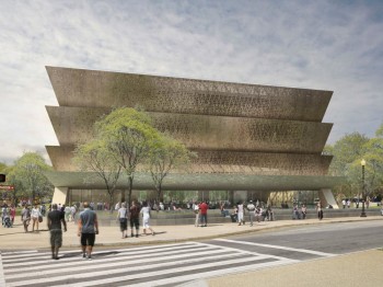 Rendering of the Smithsonian National Museum of African American History and Culture, Washington D.C. Courtesy of Adjaye and Associates.