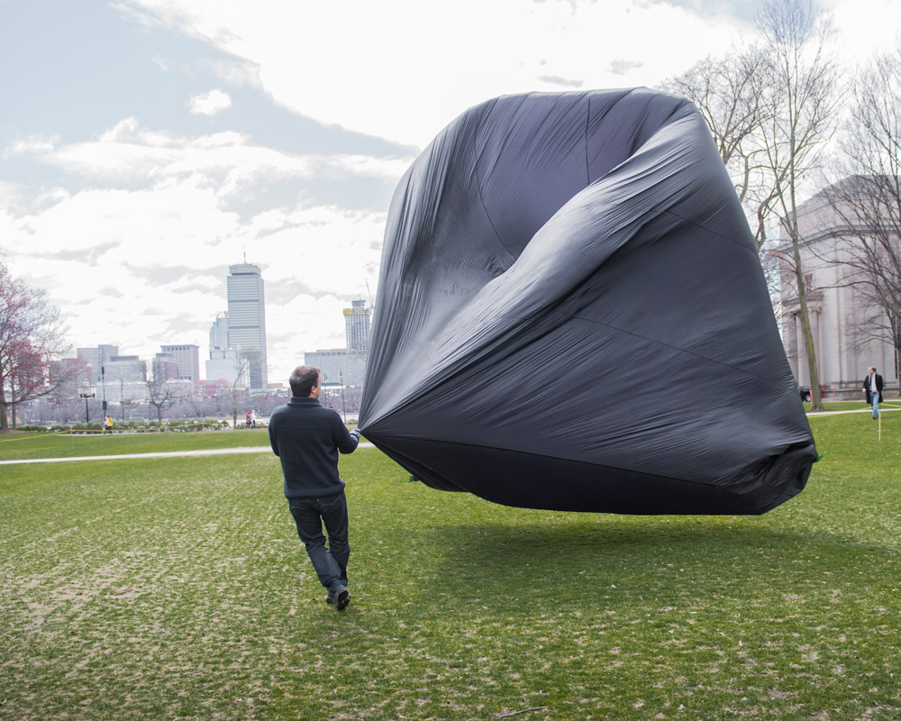 Aerocene Test Flights, MIT Killian Court, April 2018. Credit: Sham Sthankiya/MIT.