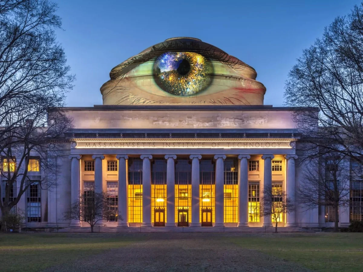 MIT dome with projection artwork of an eye